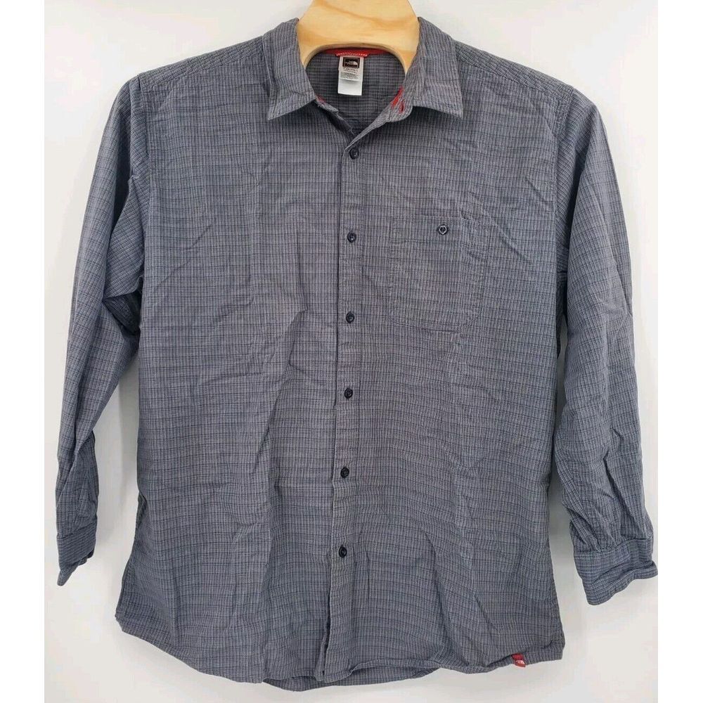 North Face Men's Outdoor Hiking Gray Long Sleeve Shirt Men's Size XXL 2XL